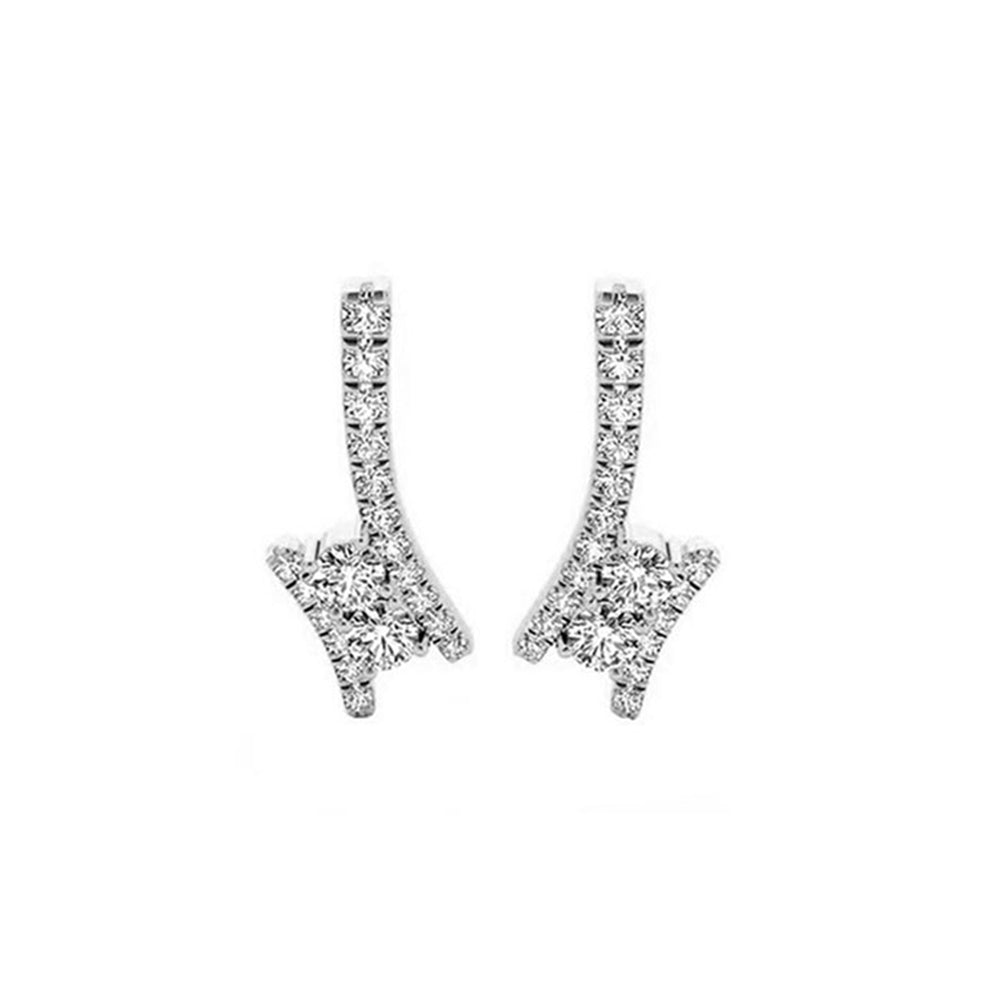 14Kt White Gold Diamond (1/2Ctw) Earring